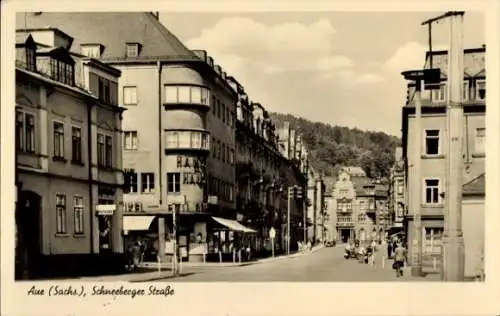 Ak Aue im Erzgebirge Sachsen, Schneeberger Straße