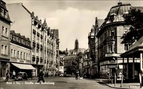 Ak Aue im Erzgebirge Sachsen, Straße der Befreiung