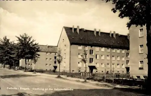 Ak Zwönitz im Erzgebirge Sachsen, Siedlung an der Bahnhofstraße