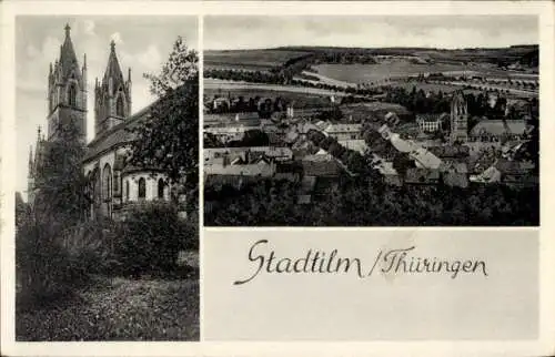 Ak Stadtilm in Thüringen, Gesamtansicht, Kirche