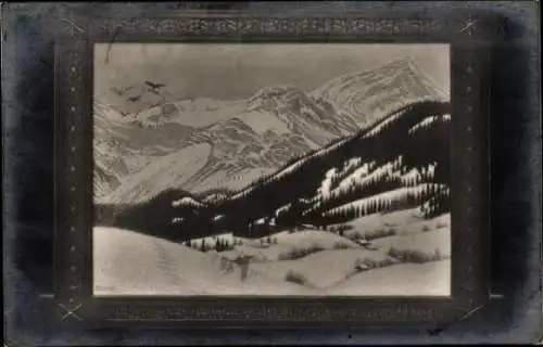 Jugendstil Künstler Ak Fidus, Nr. 13, Winterabend im Berner Oberland