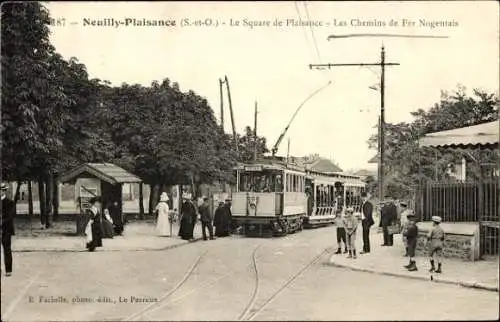 Ak Neuilly Plaisance Seine Saint Denis, Le Square de Plaisance, Chemins de Fer Nogentais