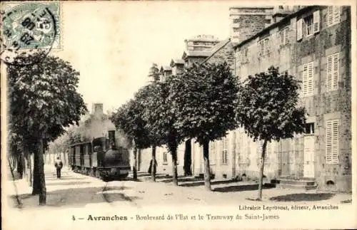 Ak Avranches Manche, Boulevard de l’Est und die Saint James Tramway