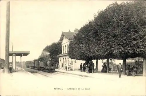 Ak Tournan en Brie Seine et Marne, Innenraum des Bahnhofs