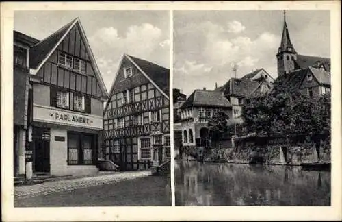 Ak Kettwig Essen im Ruhrgebiet, Restaurant Parlament, Ruhrstraße 50, Altstadt, Kirche