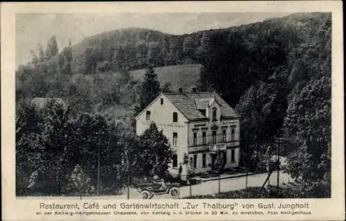 Ak Kettwig vor der Brücke Essen Ruhrgebiet, Restaurant Zur Thalburg, Kettwig Heiligenhauser Chaussee