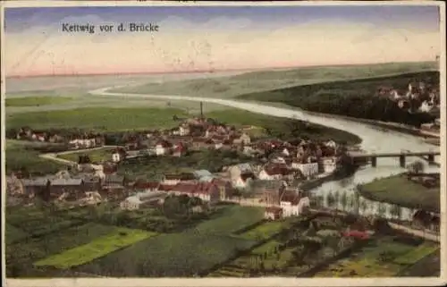 Ak Kettwig vor der Brücke Kettwig Essen im Ruhrgebiet, Gesamtansicht, Panorama