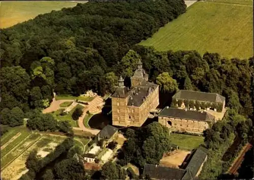 Ak Kettwig Essen im Ruhrgebiet, Hotel Restaurant Schloss Hugenpoet, Fliegeraufnahme