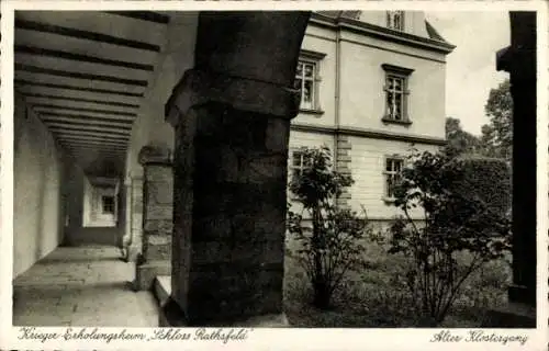 Ak Rathsfeld Steinthaleben Kyffhäuserland in Thüringen, Krieger Erholungsheim, Schloss, Klostergang