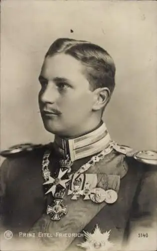 Ak Eitel Friedrich Prinz von Preußen, Portrait, Uniform, Orden