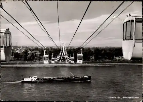 Ak Köln am Rhein, Rheinseilbahn, Schiff