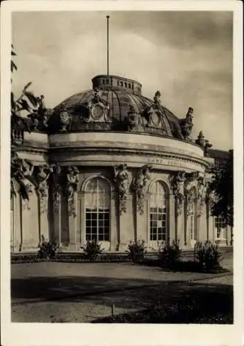 Ak Potsdam, Schloss Sanssouci, Mitte Gartenfront