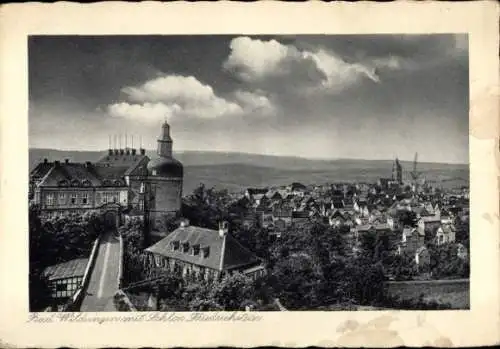 Ak Bad Wildungen, Blick auf die Stadt mit Schloss Friedrichstein