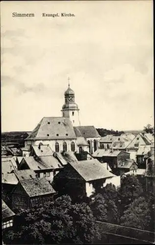 Ak Simmern im Hunsrück, evangelische Kirche