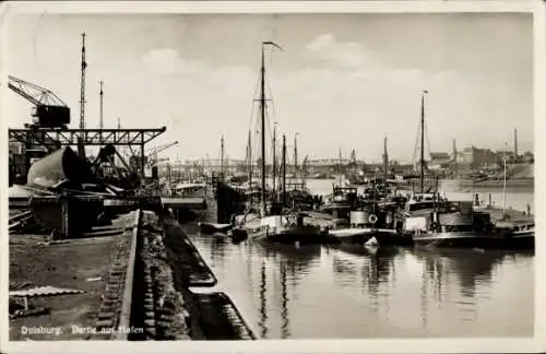 Ak Duisburg im Ruhrgebiet, Hafen