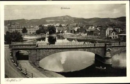 Ak Saalfeld an der Saale Thüringen, Panorama, Kulmturm