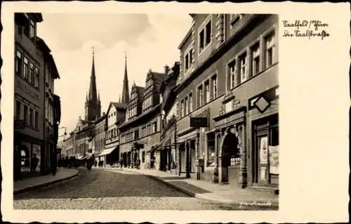 Ak Saalfeld an der Saale Thüringen, Saalstraße, Kirchtürme