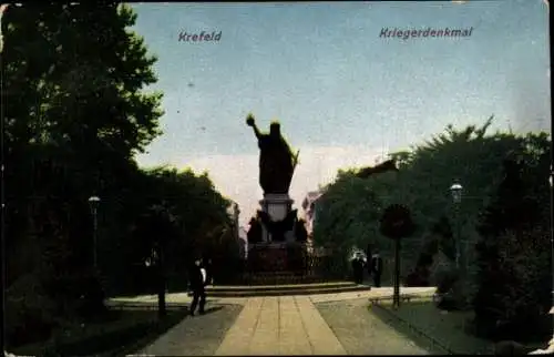 Ak Krefeld am Niederrhein, Park, Kriegerdenkmal