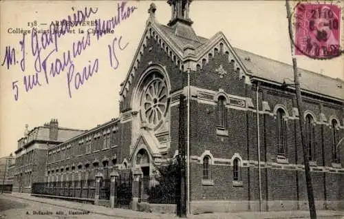 Ak Armentières Nord, College Saint Jude et la Chapelle