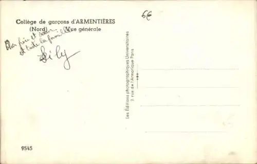 Ak Armentières Nord, College de garcons