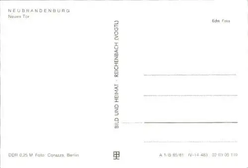 Ak Neubrandenburg in Mecklenburg, Neues Tor