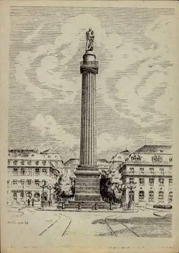 Ak Darmstadt in Hessen, Ludwigsäule