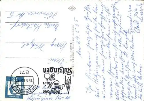 Ak Kitzingen in Mainfranken Bayern, Weinglas, Rebe, Trauben