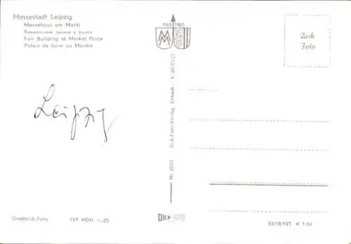 Ak Leipzig in Sachsen, Messehaus am Markt, Nacht