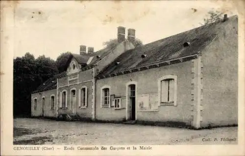 Ak Genouilly Cher, Ecole Communale des Garcons et la Mairie