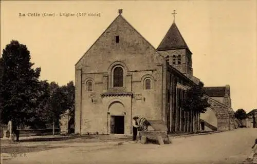 Ak La Celle Bruère Cher, L'Eglise, XII siecle