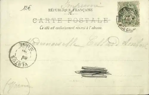 Ak Boulogne sur Mer Pas de Calais, Fischer reparieren ihre Leinen