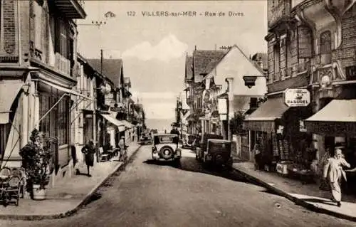 Ak Villers sur Mer Calvados, Rue de Dives