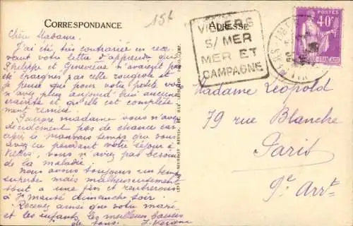 Ak Villers sur Mer Calvados, Place du Bourg