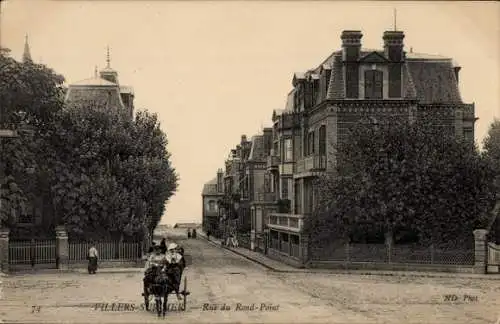 Ak Villers sur Mer Calvados, Rue du Rond-Point