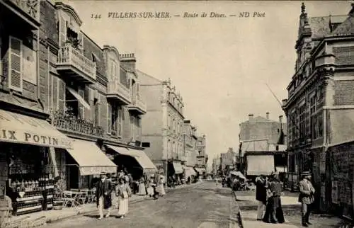 Ak Villers sur Mer Calvados, Route de Dives