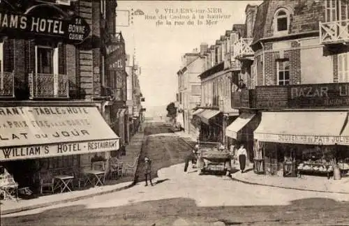 Ak Villers sur Mer Calvados, Rue du Casino auf der Höhe der Rue de la Mer