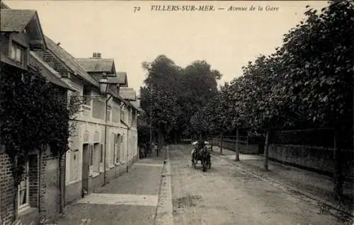 Ak Villers sur Mer Calvados, Avenue de la Gare