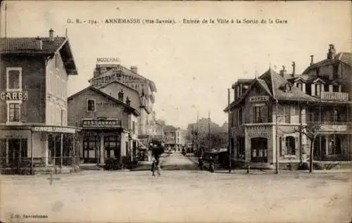 Ak Annemasse Haute Savoie, Eingang zur Stadt, Ausgang vom Bahnhof