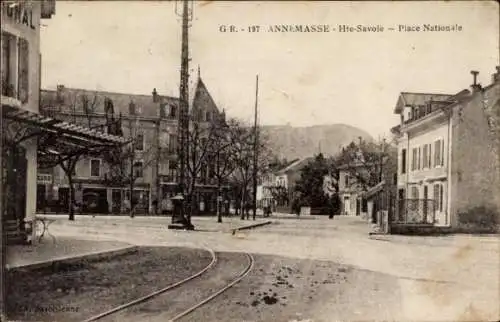 Ak Annemasse Haute Savoie, Place Nationale