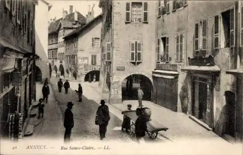 Ak Annecy Haute Savoie, Rue Sainte Claire