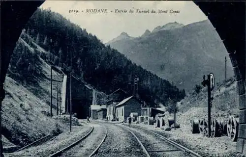 Ak Modane Savoie, Eingang zum Mont-Cenis-Tunnel