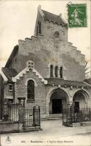 Ak Asnières sur Seine Hauts-de-Seine, Kirche St. Maurice