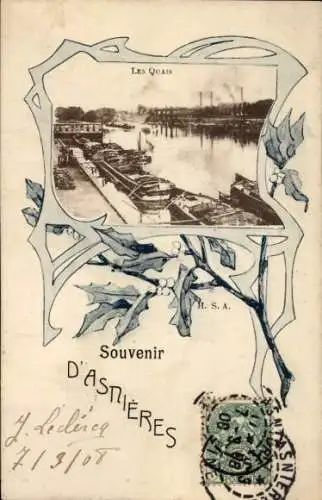 Ak Asnières-sur-Seine Hauts-de-Seine, les Quais