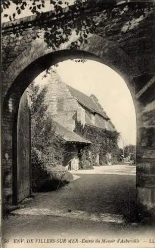 Ak Auberville Calvados, Entree du Manoir d'Auberville