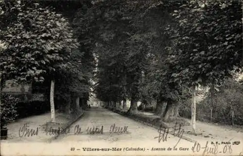 Ak Villers sur Mer en Calvados, Avenue de la Gare