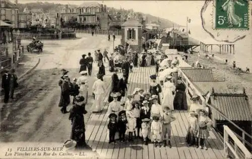 Ak Villiers sur Mer Calvados, Planches, Rue du Casino