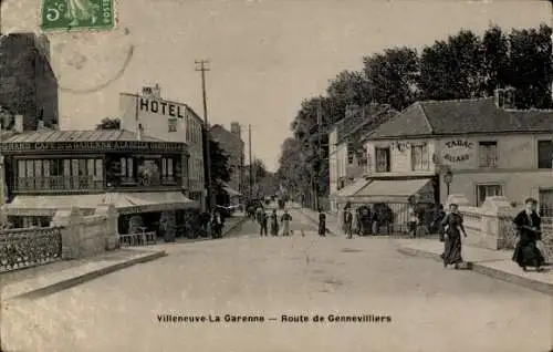 Ak Villeneuve La Garenne Hauts de Seine, Route de Gennevilliers, Hotel