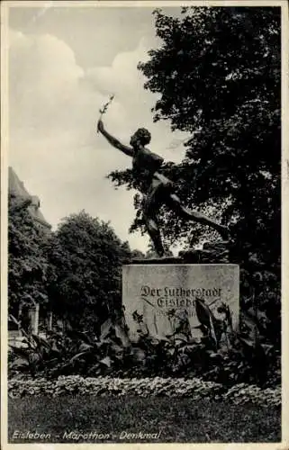 Ak Lutherstadt Eisleben, Marathon-Denkmal