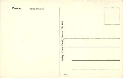 Ak Dessau in Sachsen Anhalt, Kavalierstraße