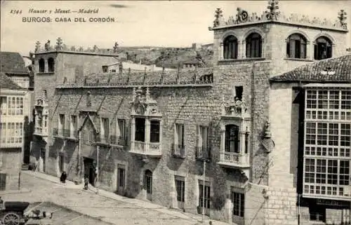 Ak Burgos Kastilien und León, Casa del Cordón, Fassadenansicht